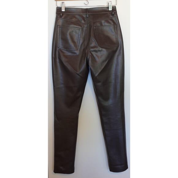 Wilfred Aritzia The Melina Pants Womens 4 Brown Vegan Faux Leather High Rise - Picture 3 of 10